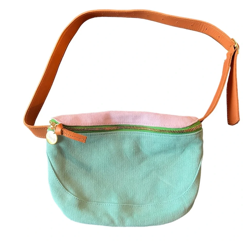 Clare V Mint & Lavender Corduroy Belt Bag